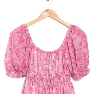 🌞 NSR pink paisley peasant blouse